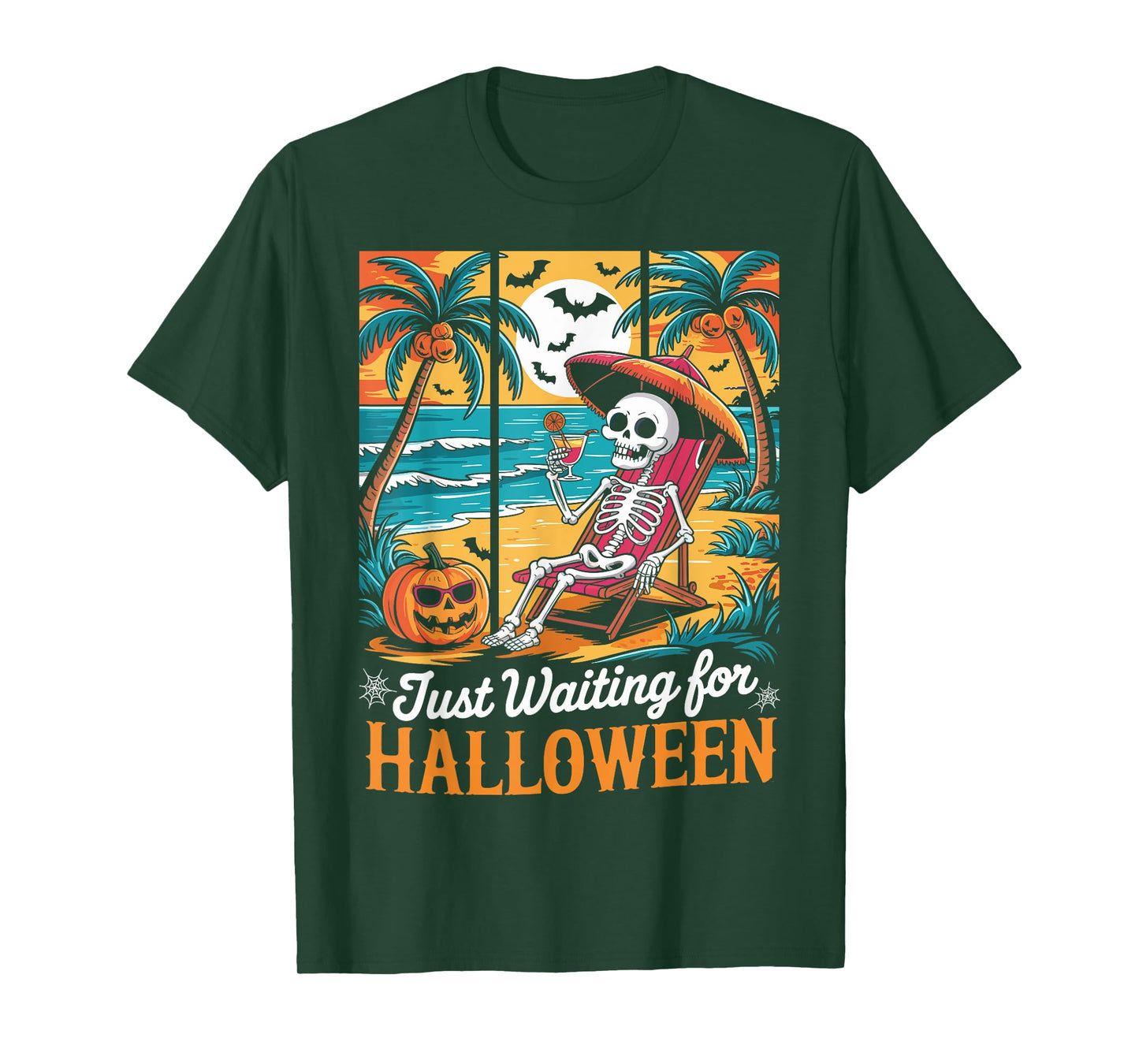 Just Waiting For Halloween Shirt Spooky Ghost Men Women Kids T-Shirt