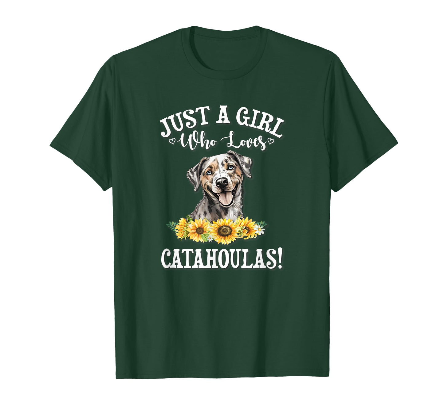 Womens Flowers Just A Girl Who Loves Catahoula Leopard Dogs T-Shirt