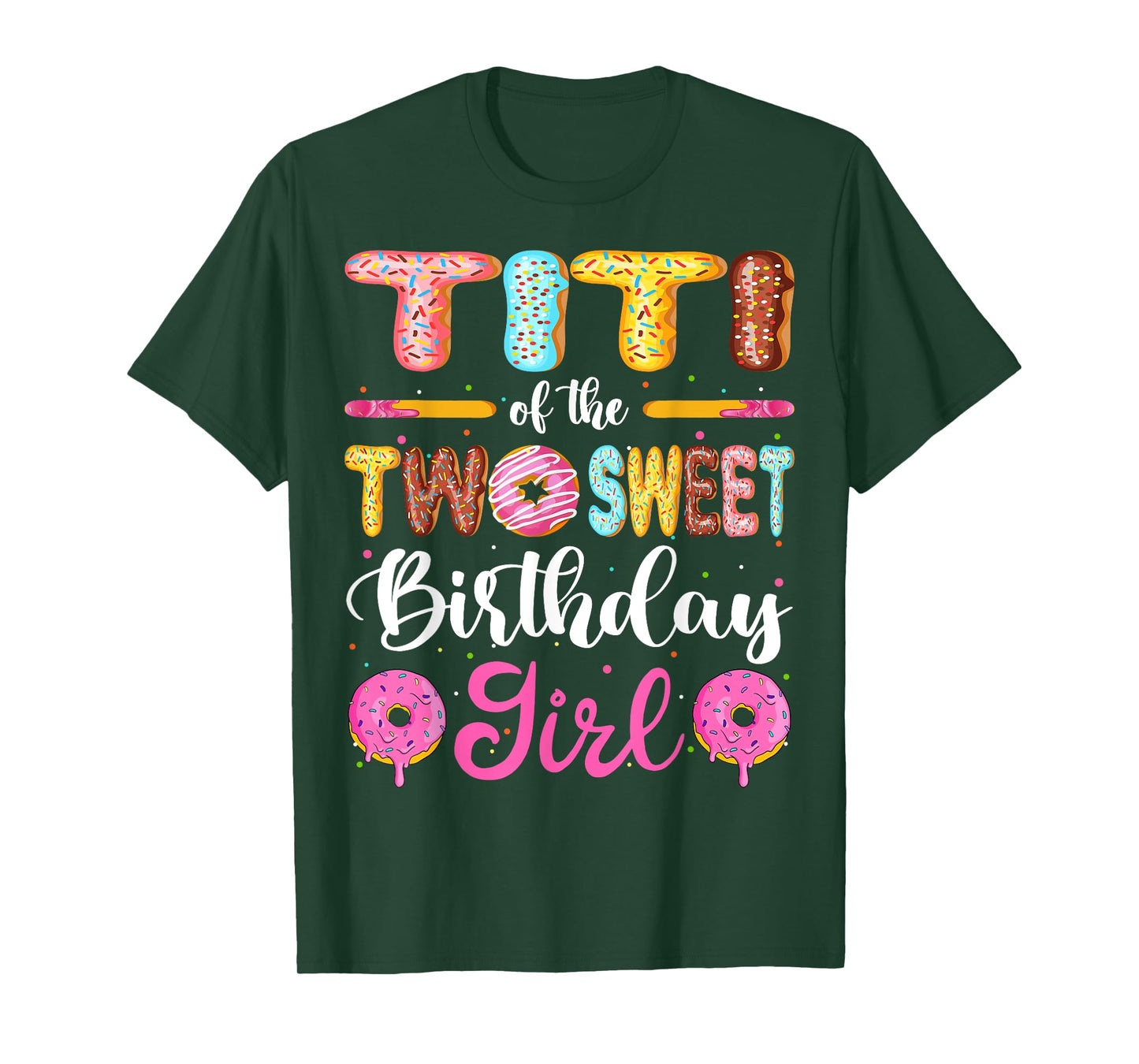Titi Of The Two Sweet Birthday Girl Donut 2nd Birthday T-Shirt