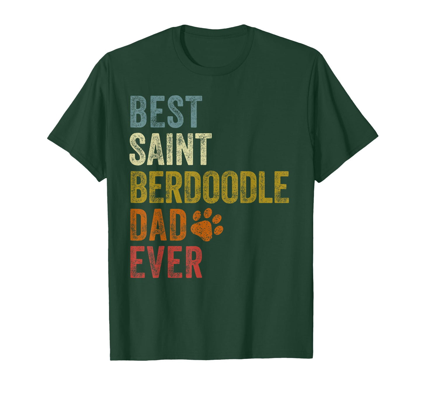 Retro Best Saint Berdoodle Dad Ever Dog Papa Father's Day T-Shirt for Men Women Girls Kids