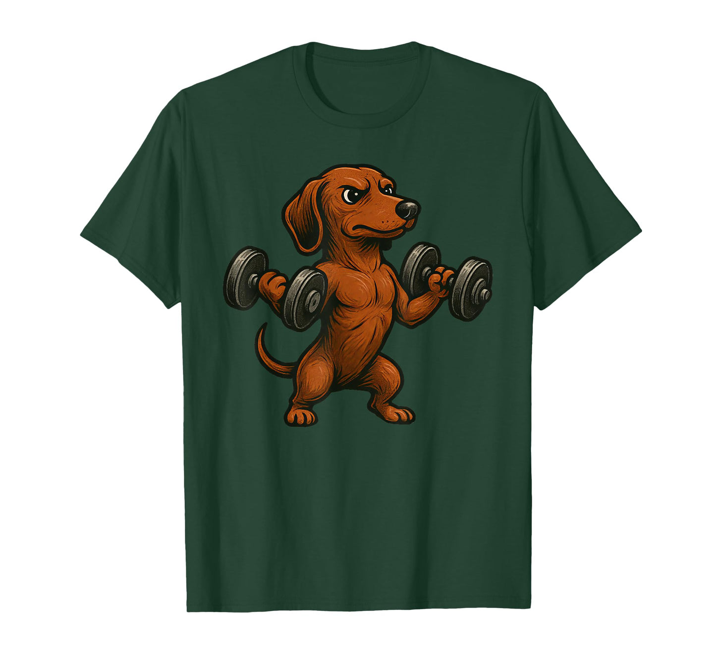 Dachshund Dog Powerlifting Weightlifting Gym Workout T-Shirt