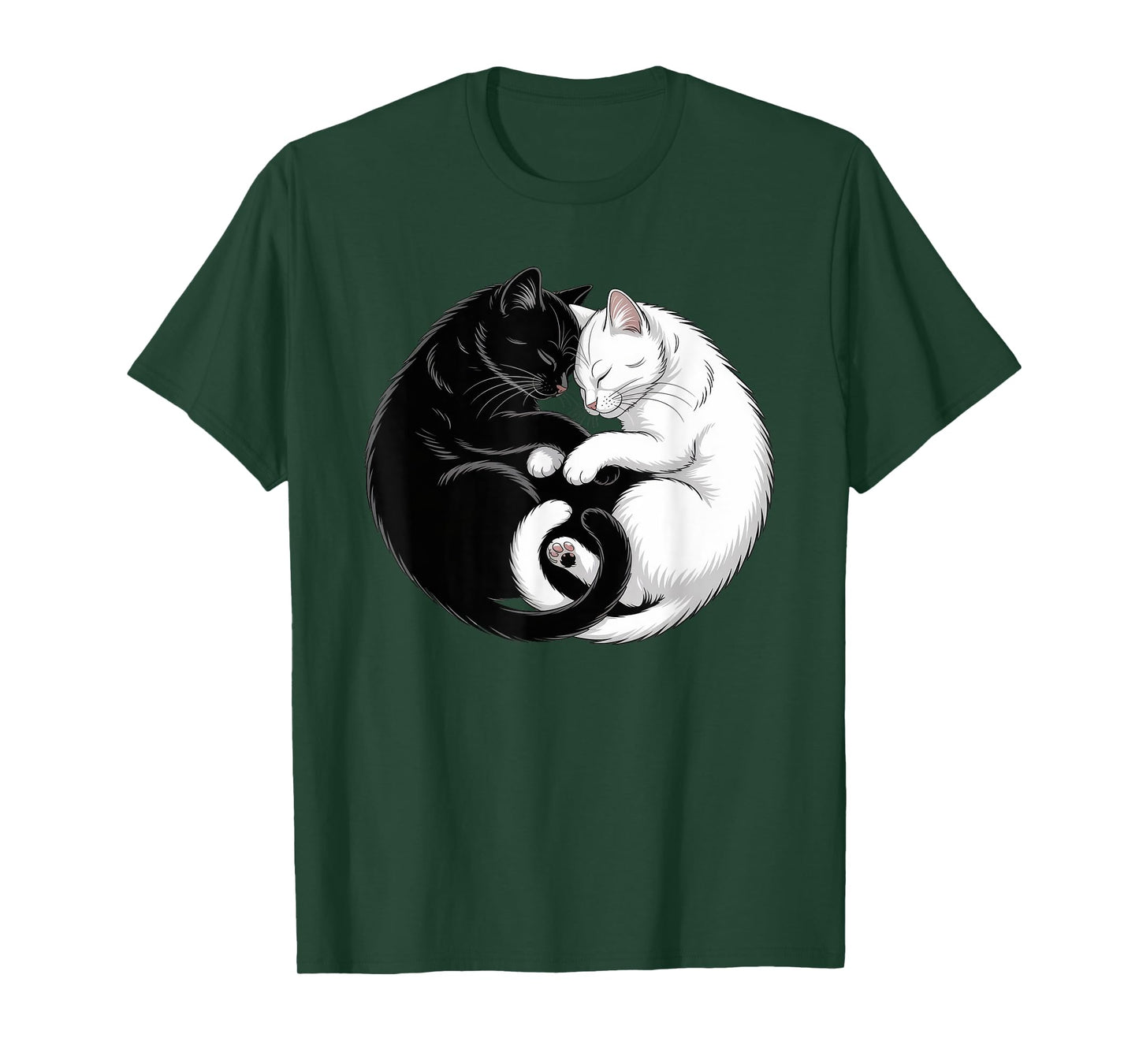 Yin and Yang Pet Cat Black White Cats T-Shirt