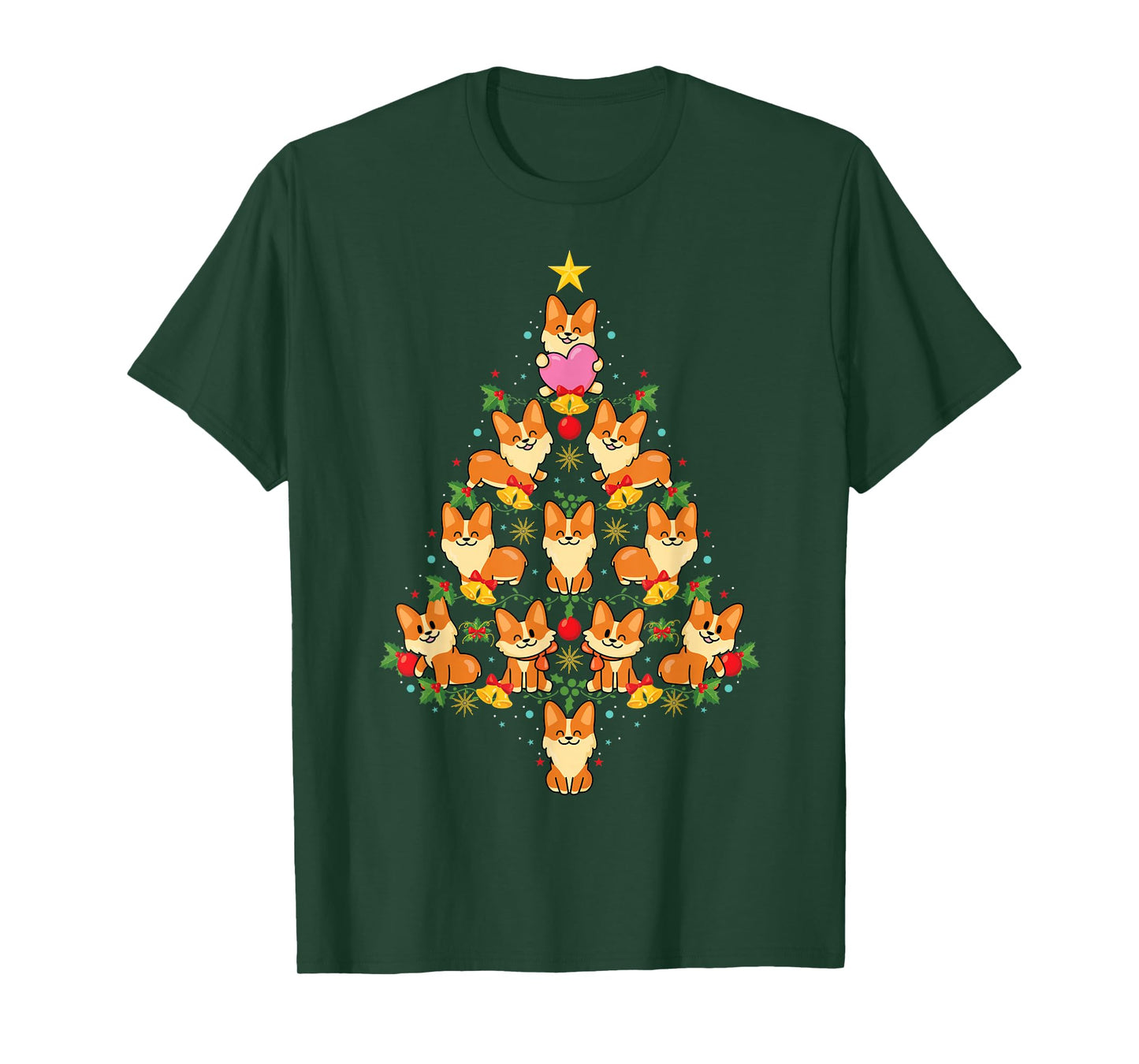 Cute Corgi Dog Christmas Tree Xmas Tree T-Shirt