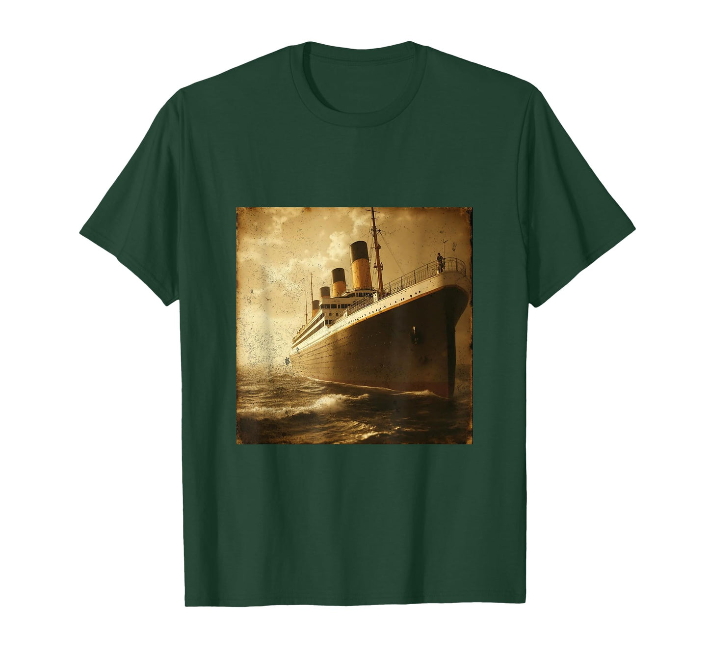 Vintage RMS Titanic Cruise Ship Setting Sail Men Women Kids T-Shirt