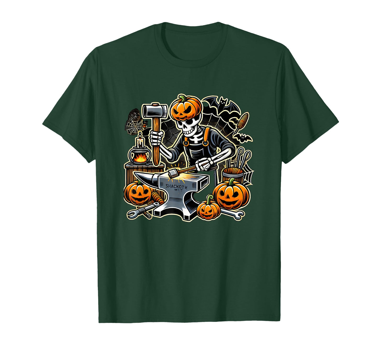 Halloween Skeleton Blacksmith T-Shirt