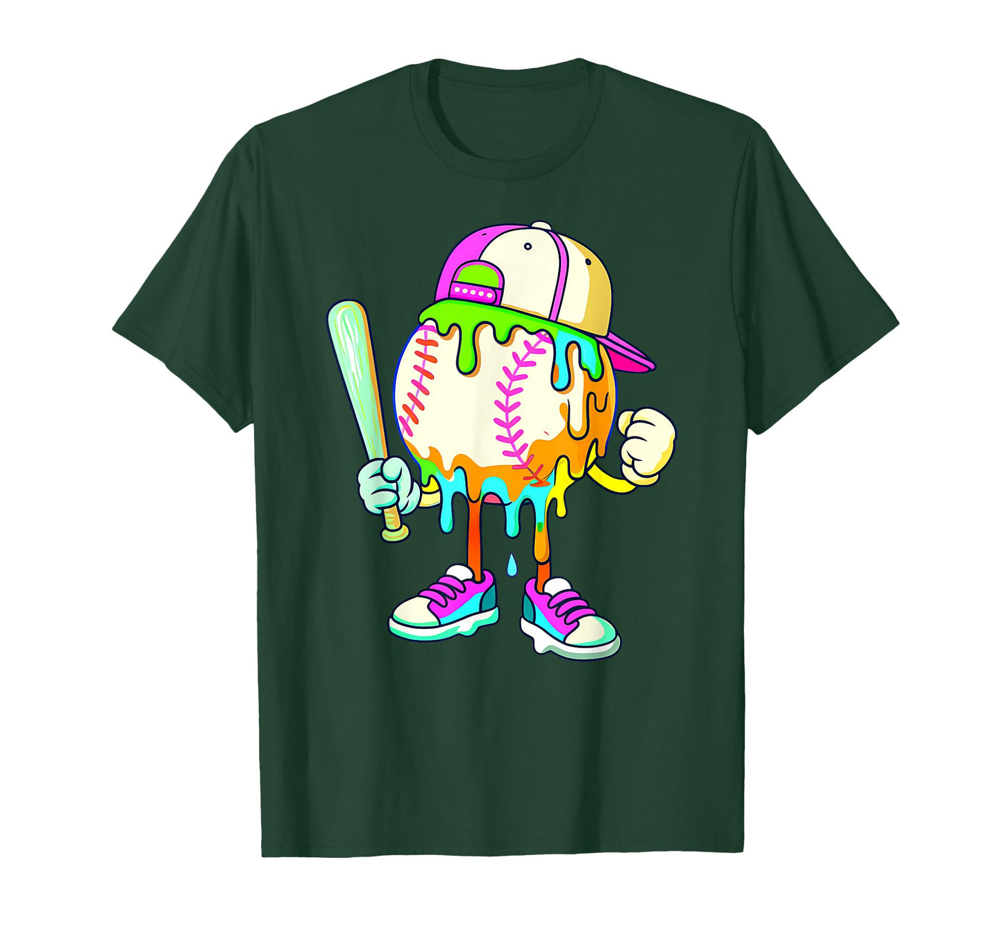 Funny Football Drip for Boys Kids Youth Dripping Ice Cream T-Shirt