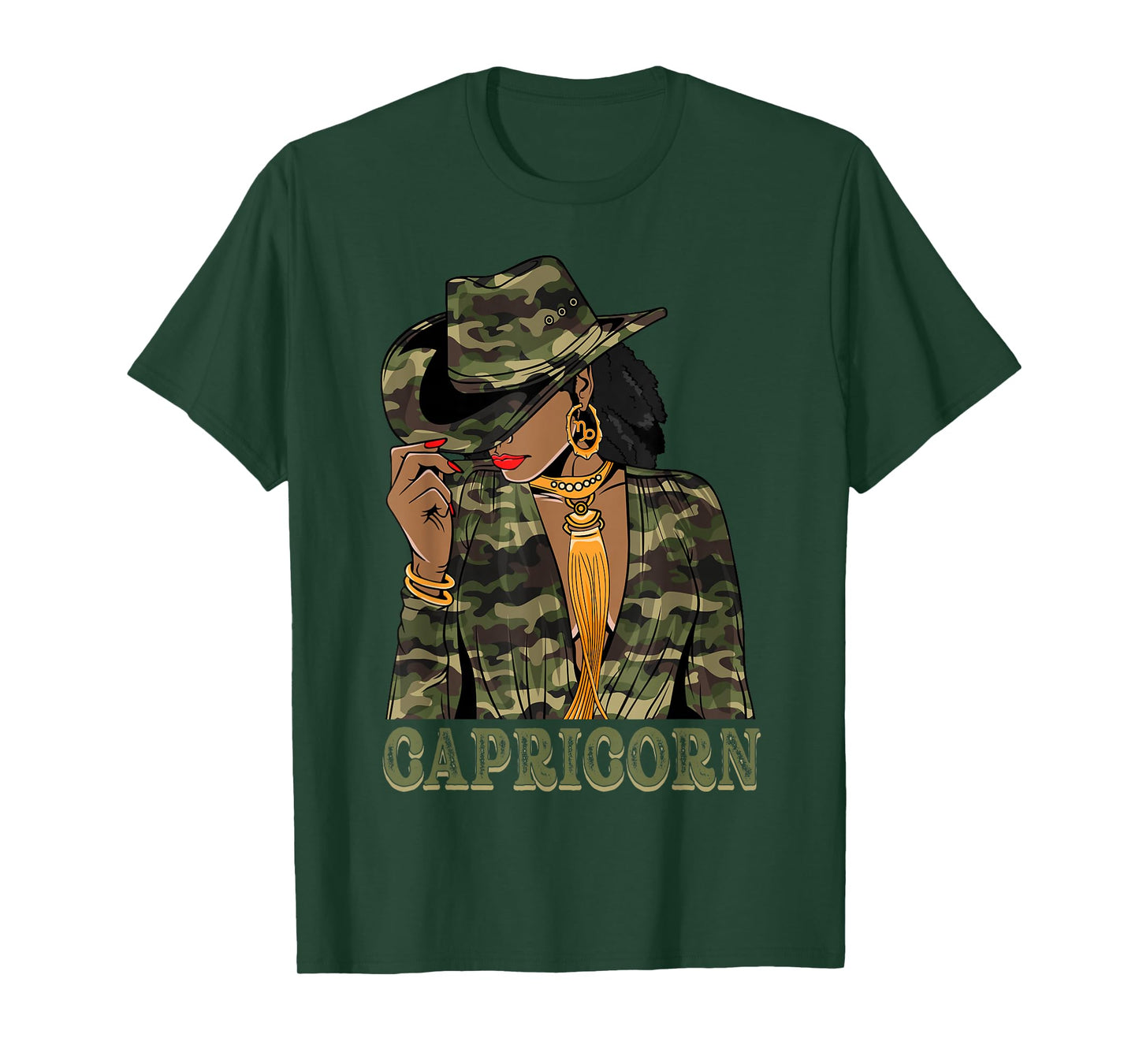 Capricorn Western Black Cowgirl Camo Camoflauge Zodiac T-Shirt