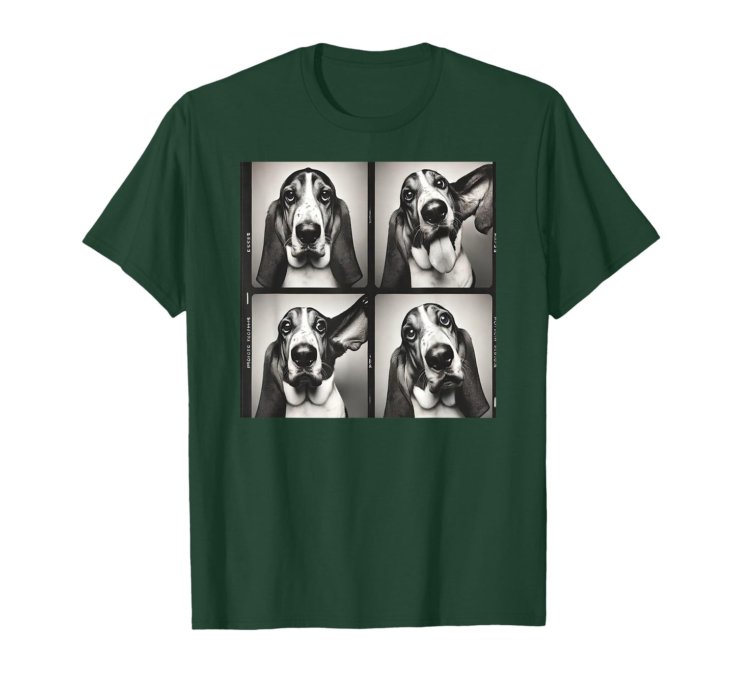 Retro Dog Basset Hound Photobooth Selfie Photostrip Dog Mom T-Shirt