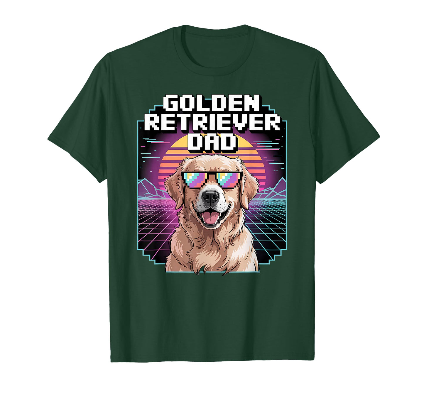 Retro Golden Retriever Dad T-Shirt