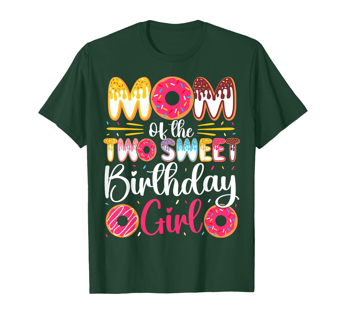 Mom Of The Two Sweet Birthday Girl Donut 2nd Birthday T-Shirt