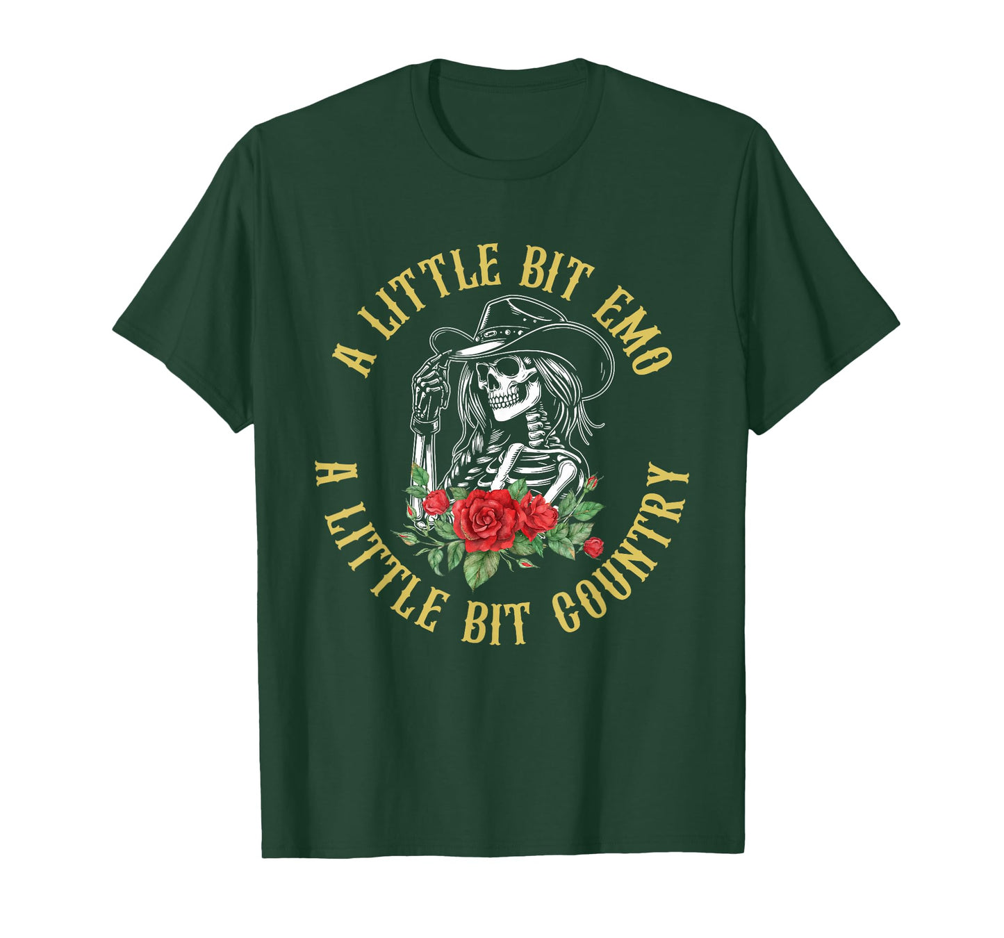 Little Bit Emo Little Bit Country Cowgirl Vintage Design T-Shirt