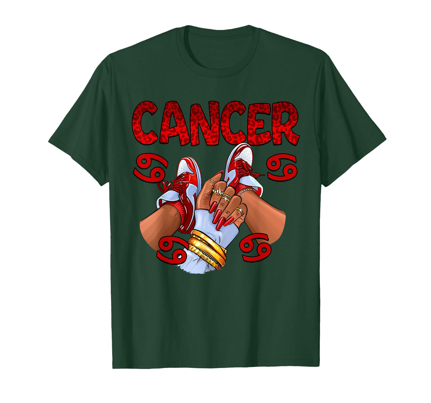 Cancer Queen Birthday Women Sneakers Zodiac Sign Bday T-Shirt