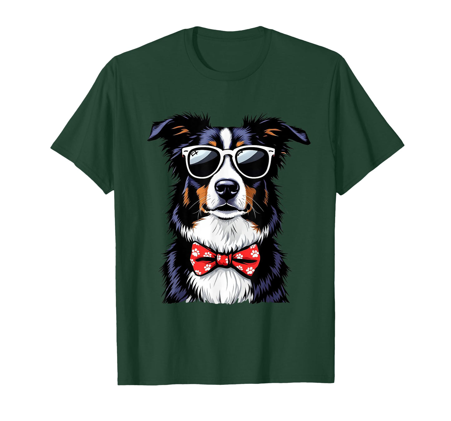 Cool Border Collie Wearing Sunglasses T-Shirt