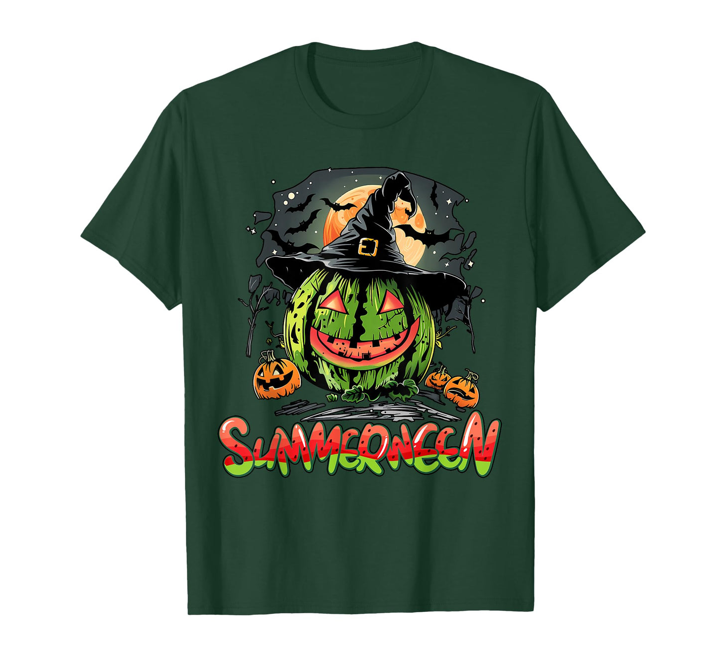 Summerween Vibes Sweet Ice Cream Watermelon Summer Halloween T-Shirt