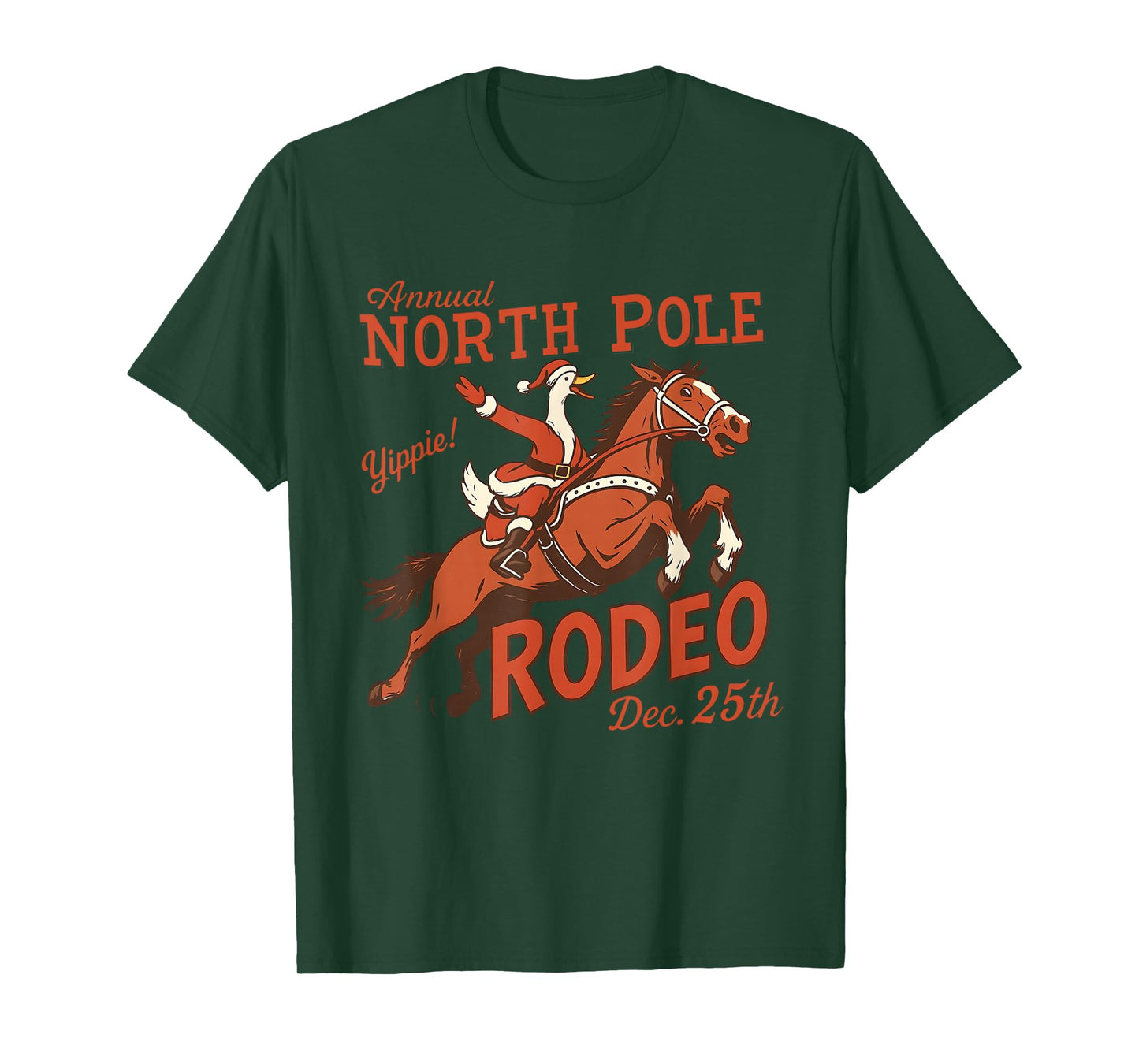 Annual North Pole Rodeo Funny Goose Christmas Western T-Shirt