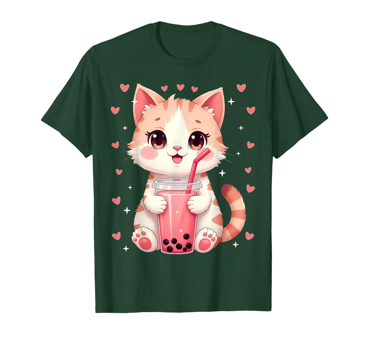 Cat Boba Tea Bubble Tea Anime Girls Women Kawaii Neko Lover T-Shirt