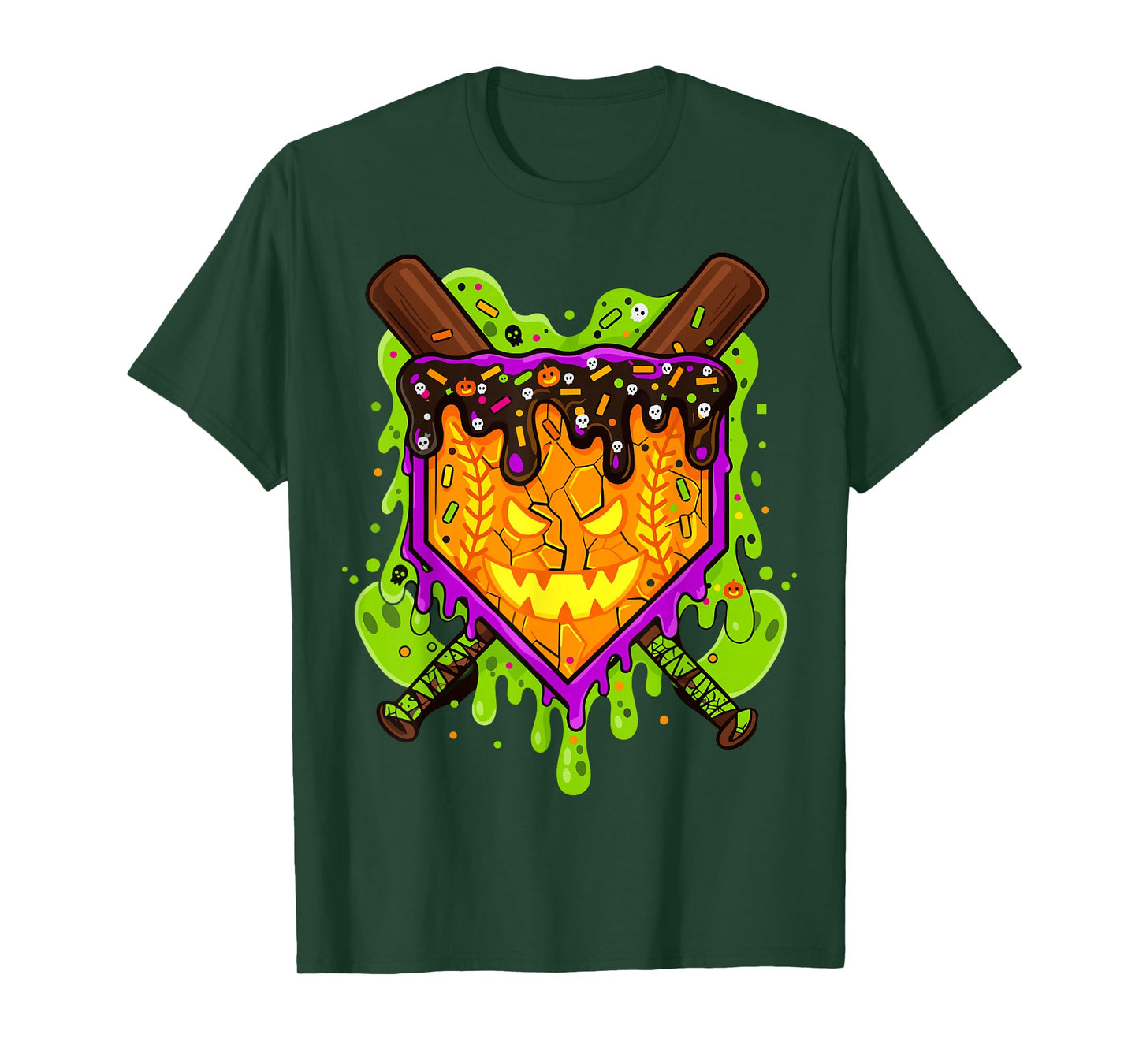 Halloween Pumpkin Drip Baseball T-Shirt