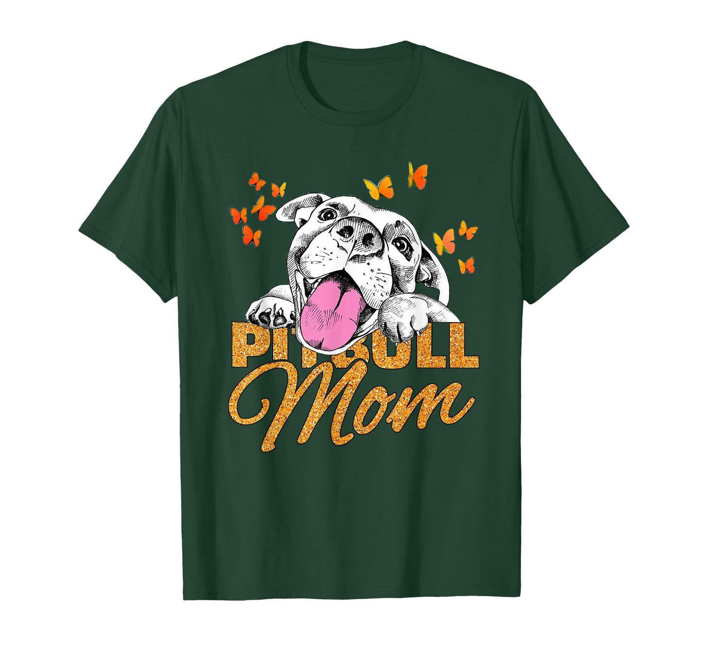 Pitbull Mom Dog Lover Butterfly Cute Blink Gift Women T-Shirt
