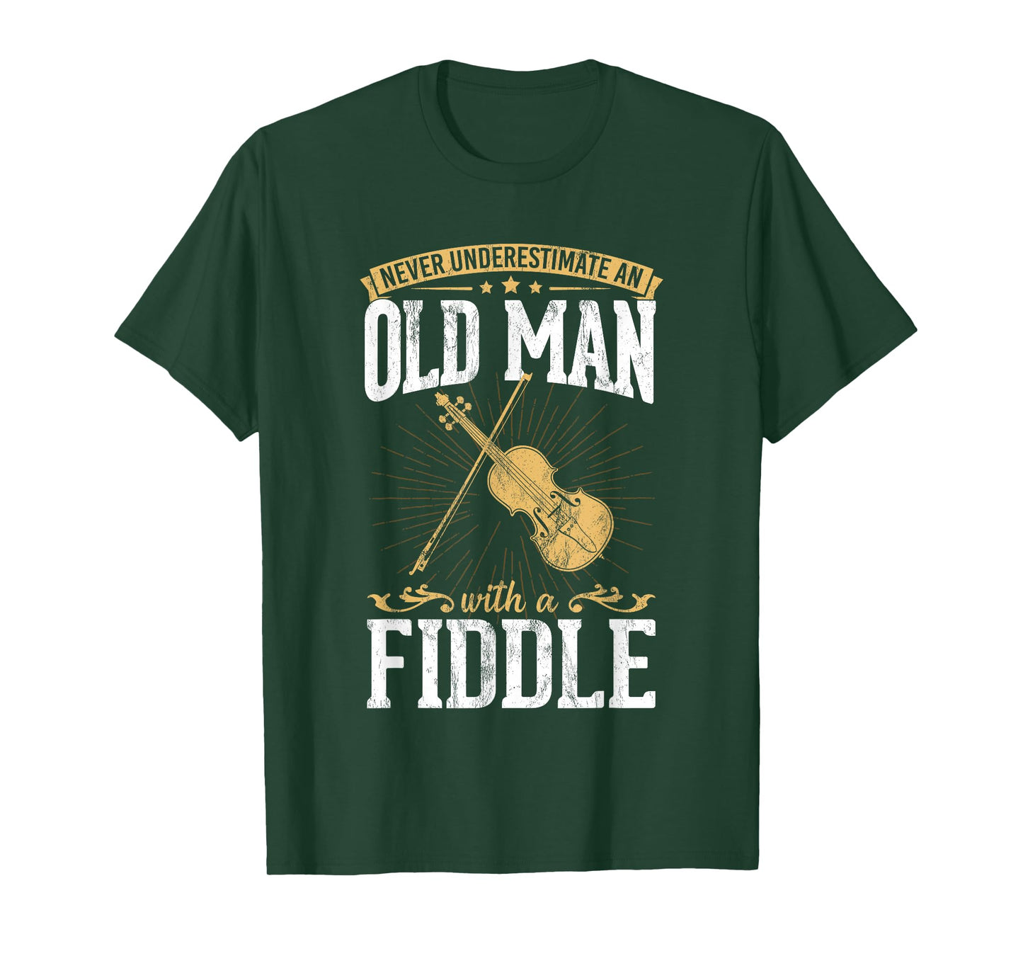 Never underestimate an old man with a violin design T-Shirt