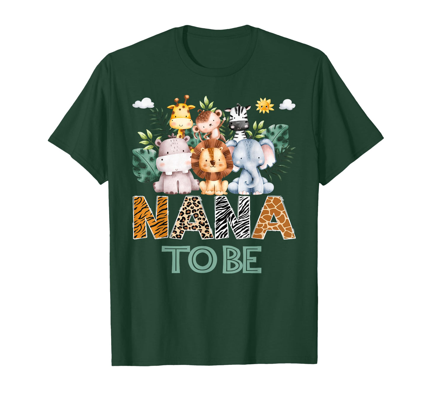 Soon To Be Nana Jungle Animal Safari Gender Reveal T-Shirt