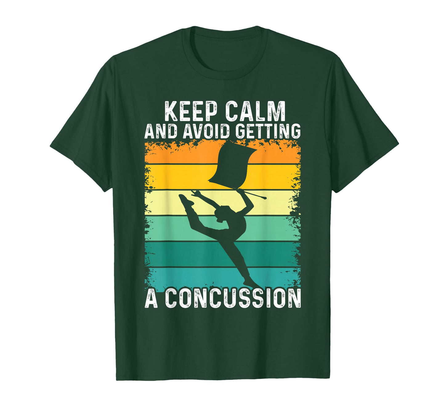 Keep Calm And Avoid Getting A Concussion Retro Color guard T-Shirt