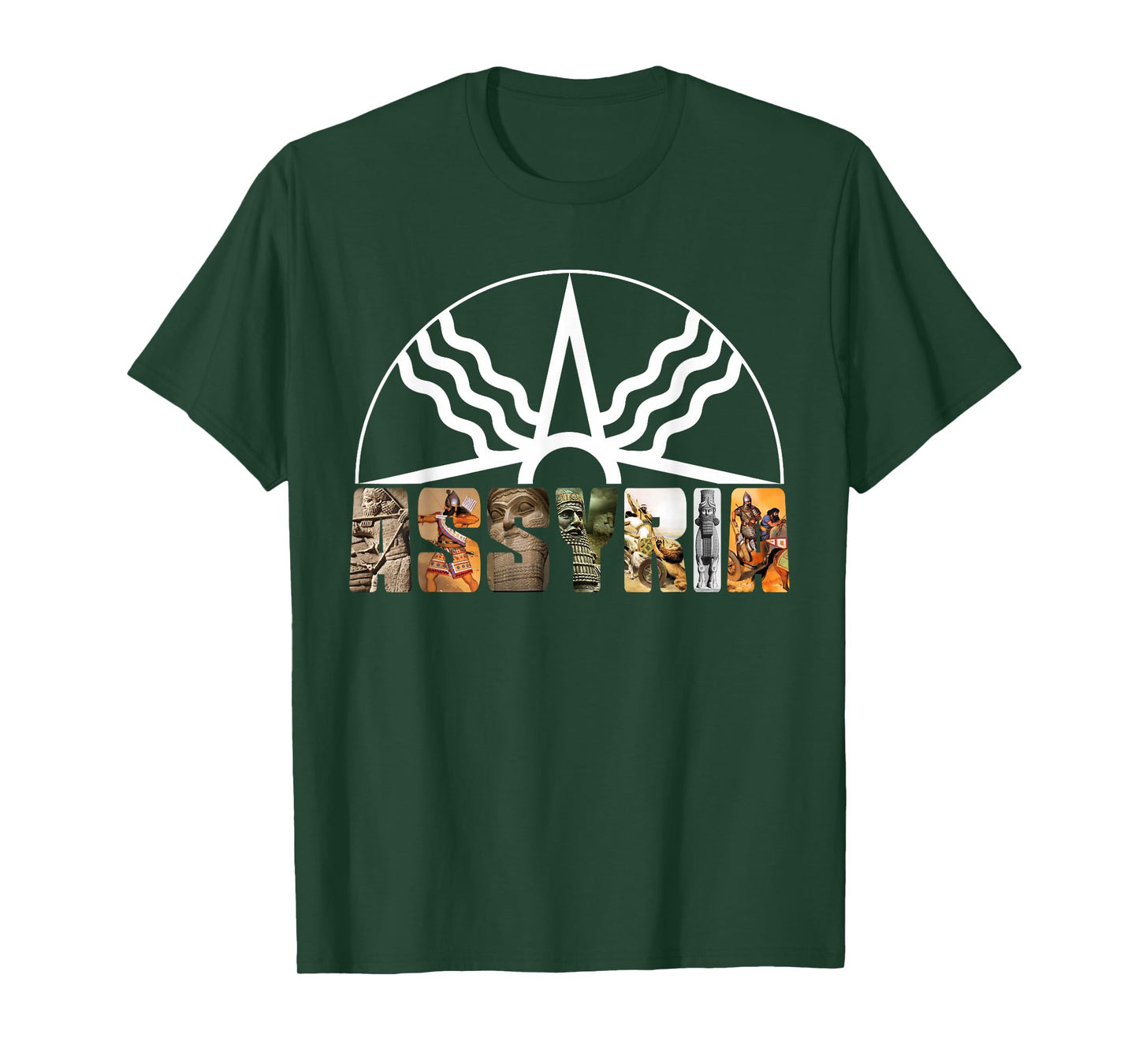 Assyria Country Assyrian Flag Assyrian Winged Bull Lamassu T-Shirt