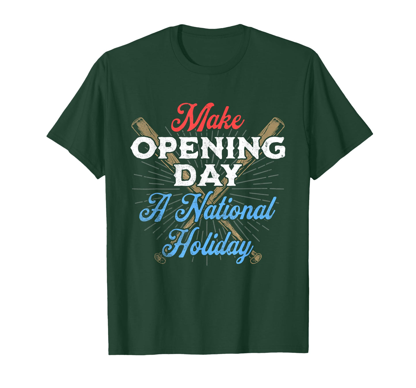 Make Opening Day A National Holiday Funny Vintage Baseball T-Shirt