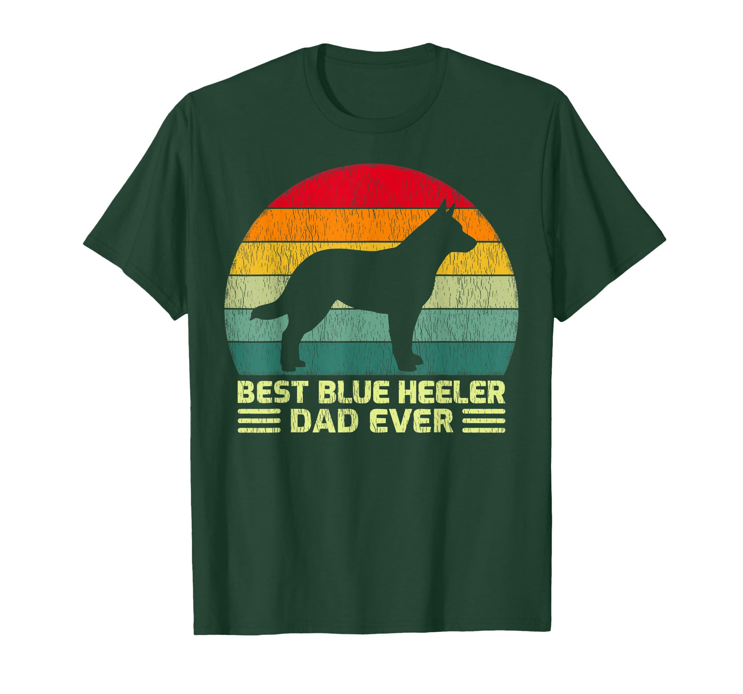 Mens Funny Vintage Best Blue Heeler Dad Ever Father's Day T-Shirt