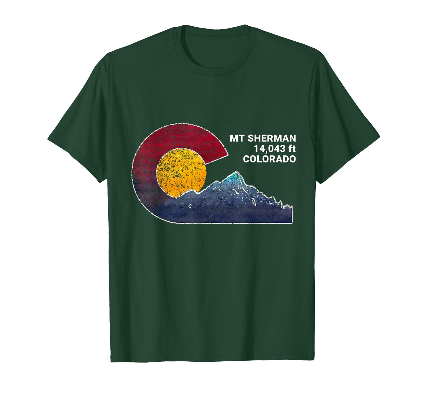 Mount Sherman Colorado Flag Inspired T-Shirt