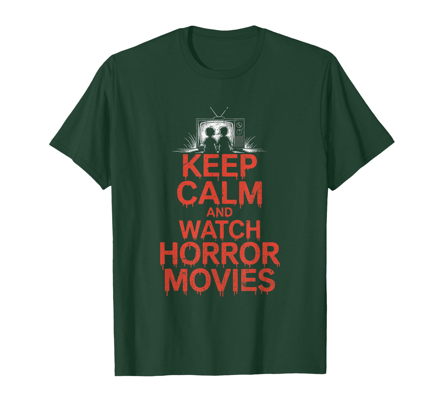 Keep Calm and Watch Horror Movies Creepy Halloween Movie T-Shirt