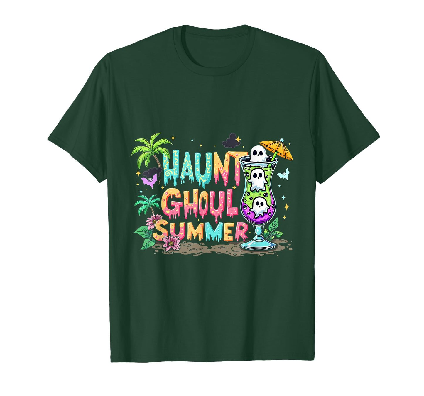 HOT GHOUL SUMMER Funny Summerween Vibes Skeleton Ice Cream T-Shirt