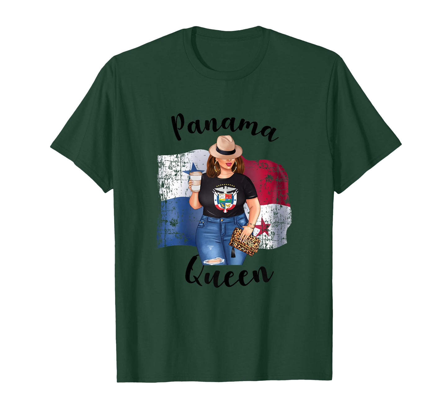 Cute Panamanian Queen Loves Coffee Mom Queen Panama Reina T-Shirt