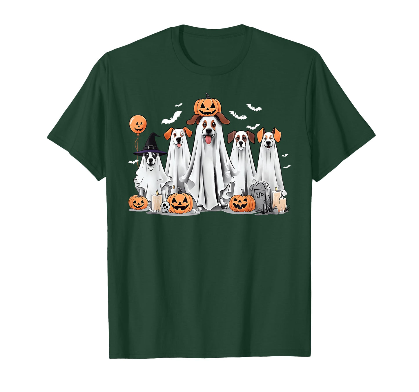 Spooky Dogs In Boo Ghosts Halloween Costume Women Men Kid T-Shirt