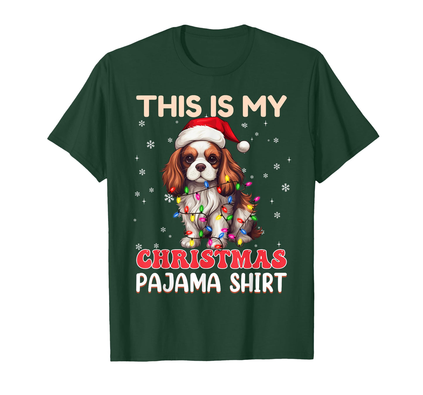 My Christmas Pajama Cavalier King Charles Spaniel Dog T-Shirt for Men Women Kids