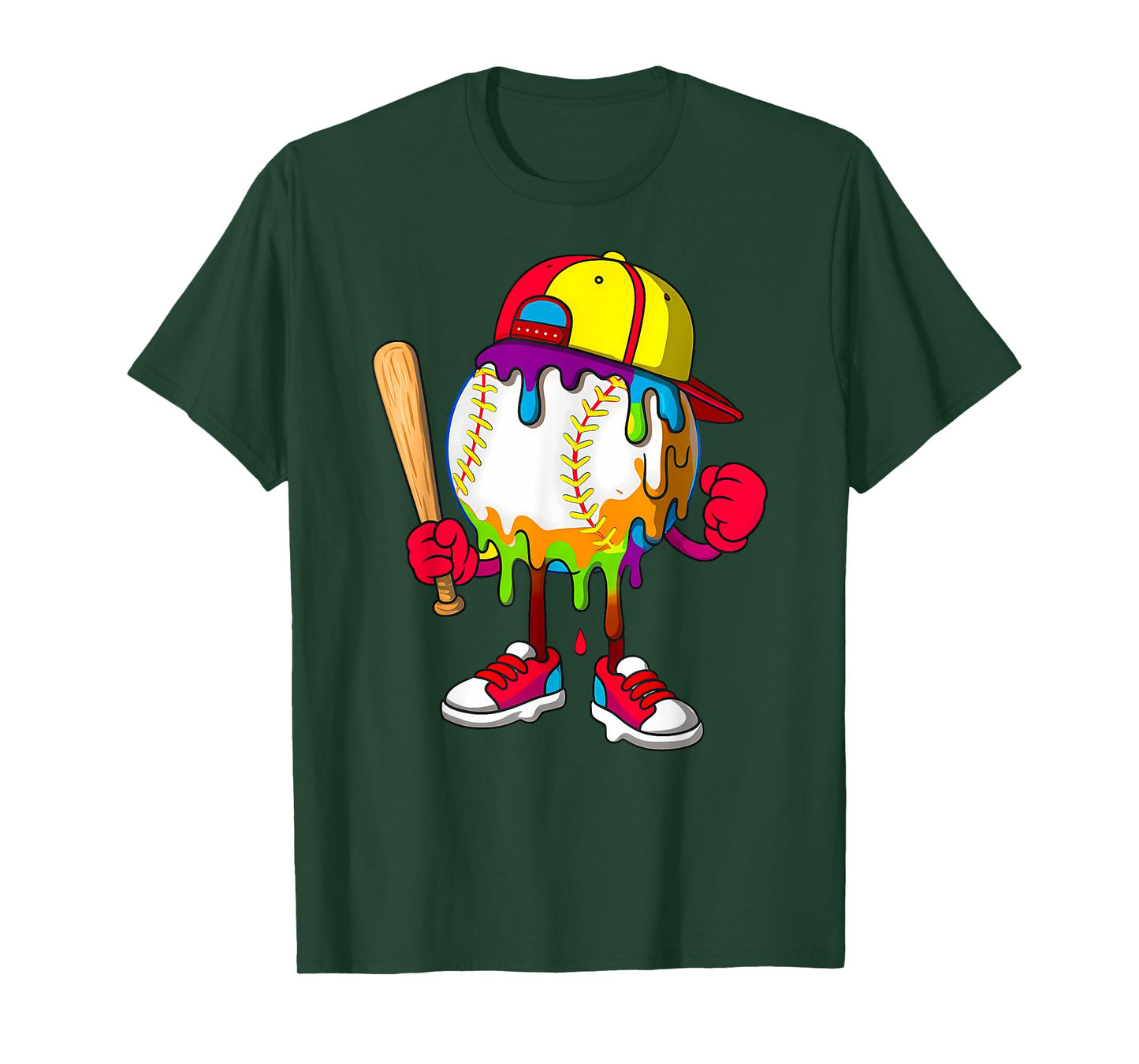 Funny Football Drip for Boys Kids Youth Dripping Ice Cream T-Shirt