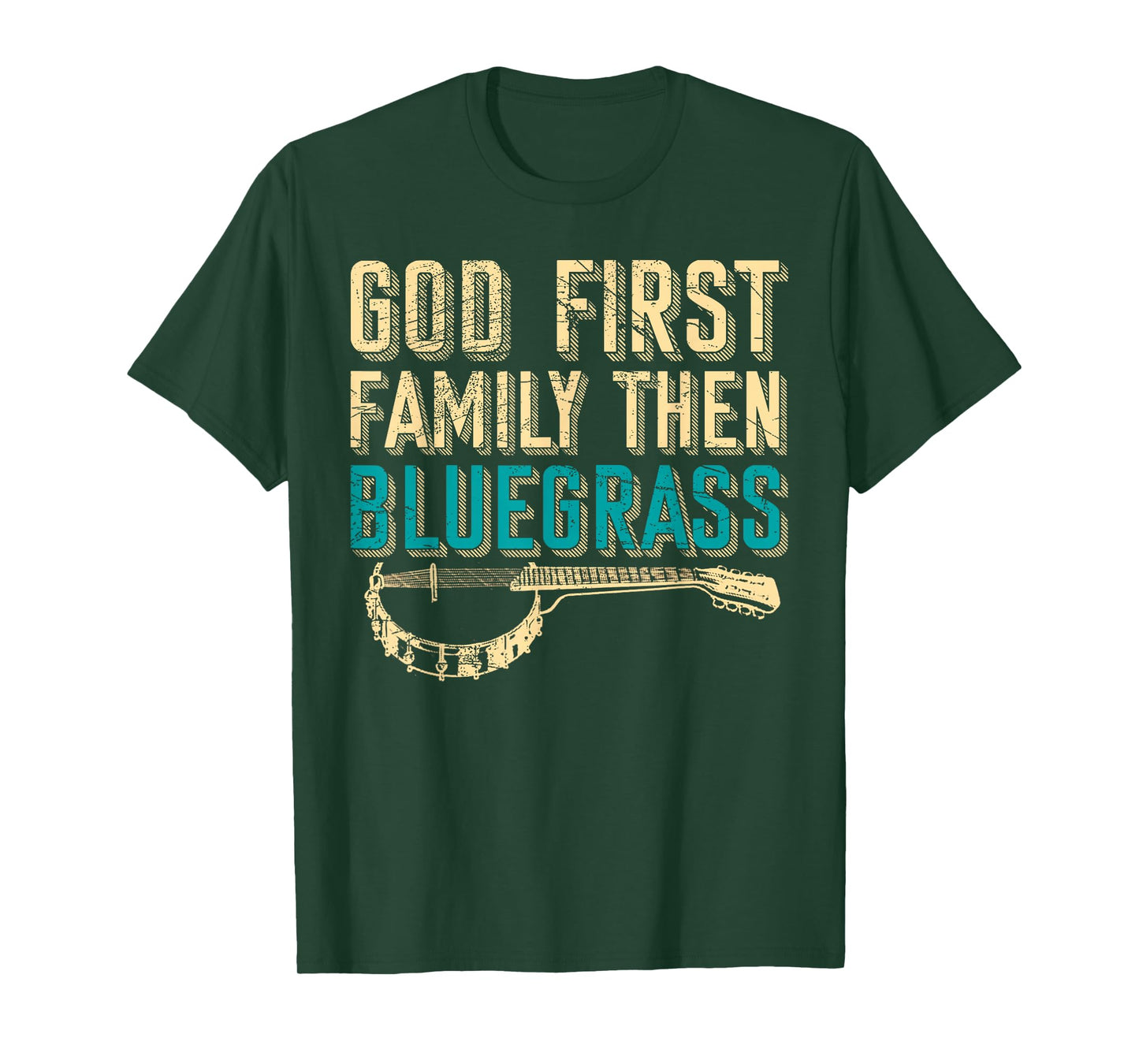 Bluegrass Music Guitar Player and Funny Banjo Instrument T-Shirt