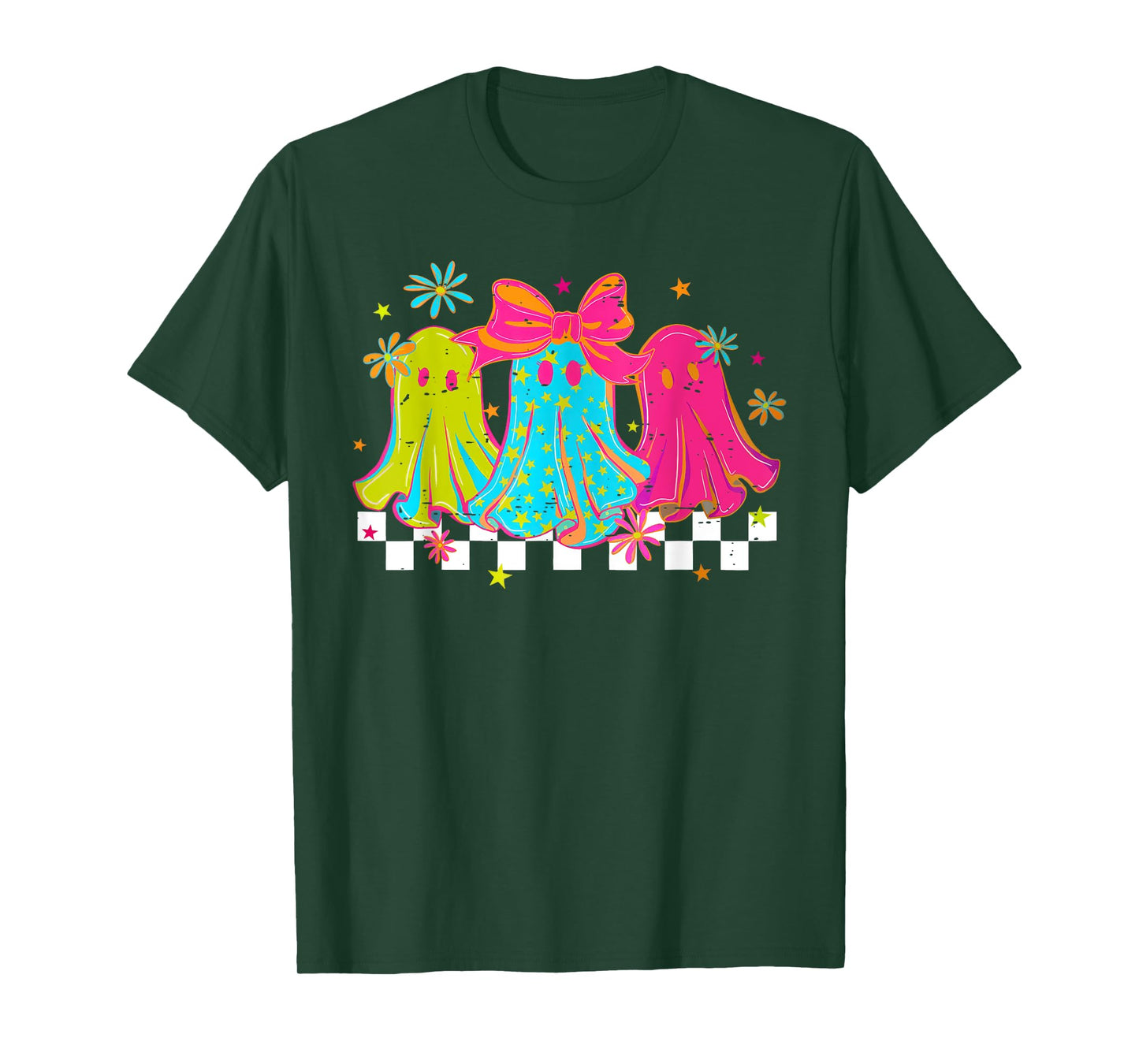 Cute Coquette Bow Ghost Halloween Spooky Season T-Shirt