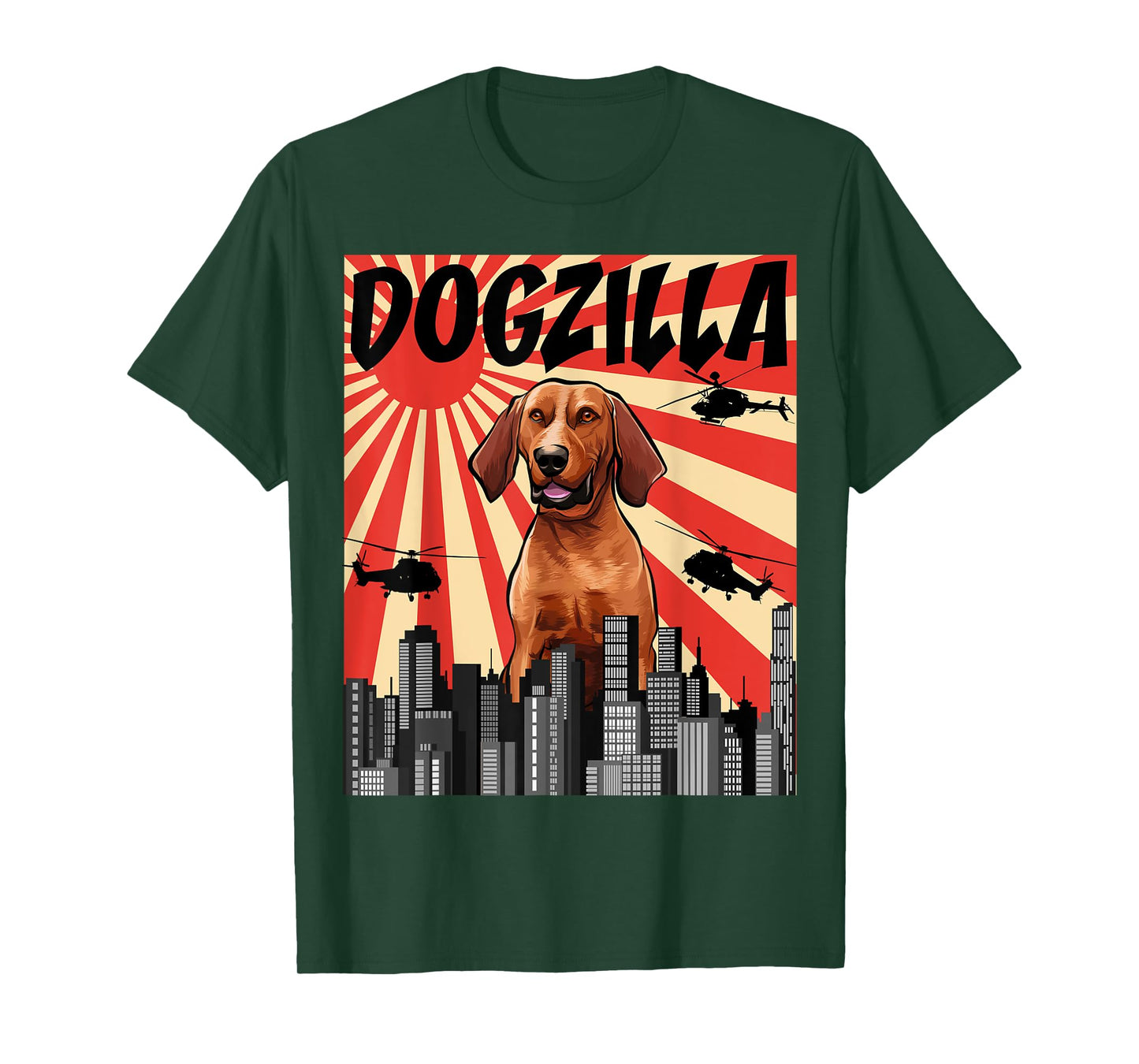 Funny Retro Japanese Dogzilla Redbone Coonhound T-Shirt