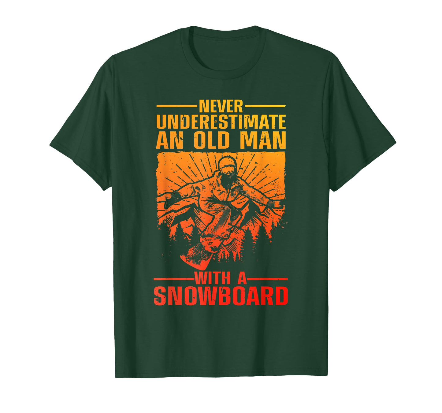 Cool Snowboarding Art for Men Grandpa Dad Winter Snowboarder T-Shirt