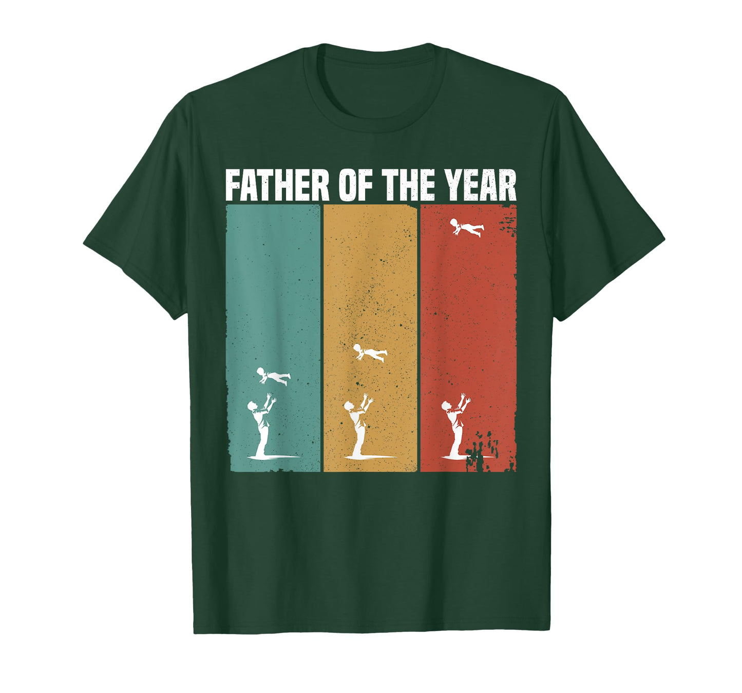 Father Of The Year Funny Dad Throwing Child In Sky Vintage T-Shirt