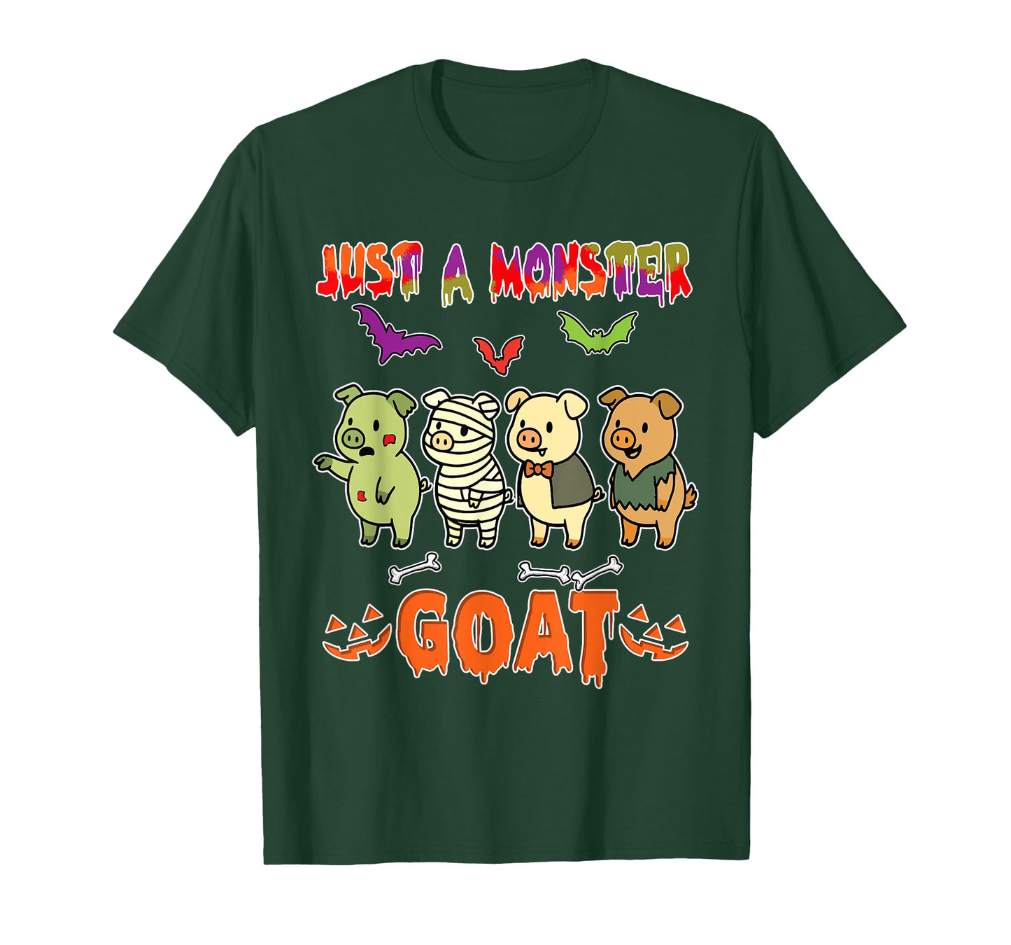A Monster Halloween Group Pigs Cosplay Zombies Mummies T-Shirt