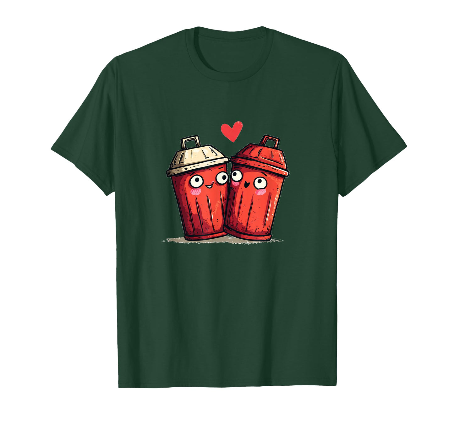 Red Trash Can Love for Valentine's Day T-Shirt