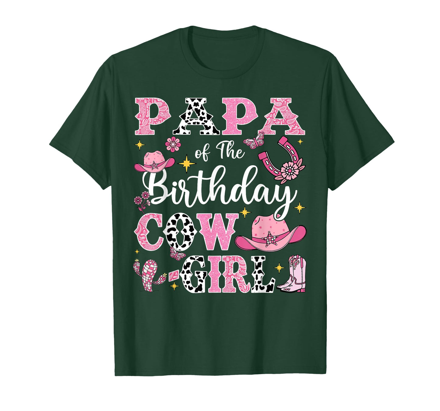 Papa Of The Birthday Cow-Girl Rodeo Cow Girl Birthday T-Shirt