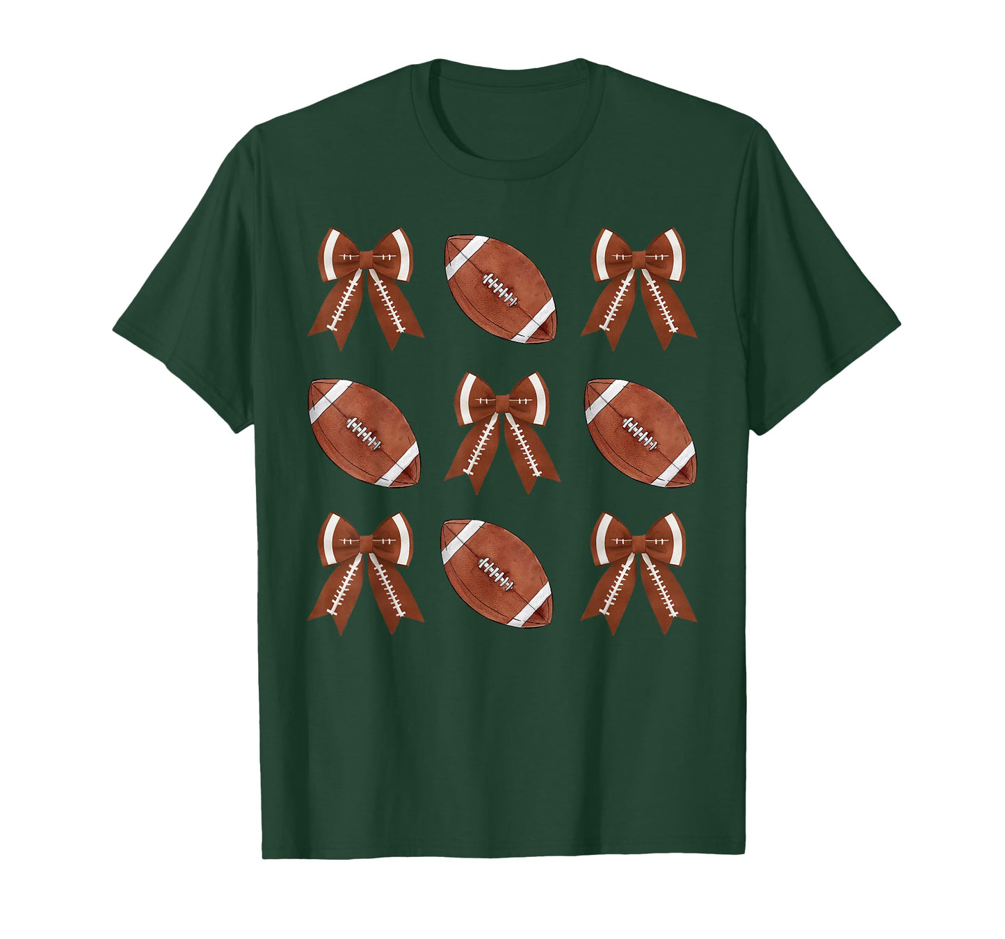 Coquette Bow American Football Thanksgiving Autumn Fall Yall T-Shirt