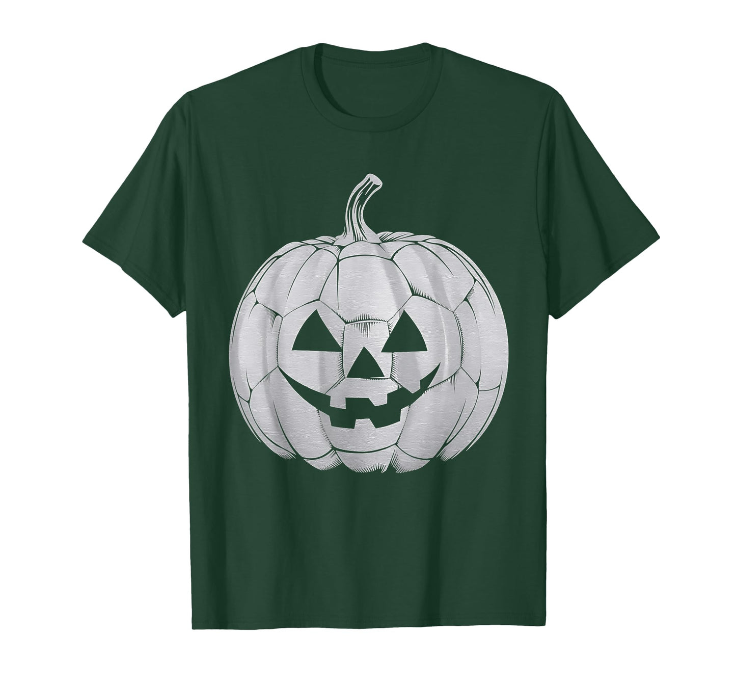 Funny Spooky Pumpkin Soccer Player Women Men Halloween T-Shirt