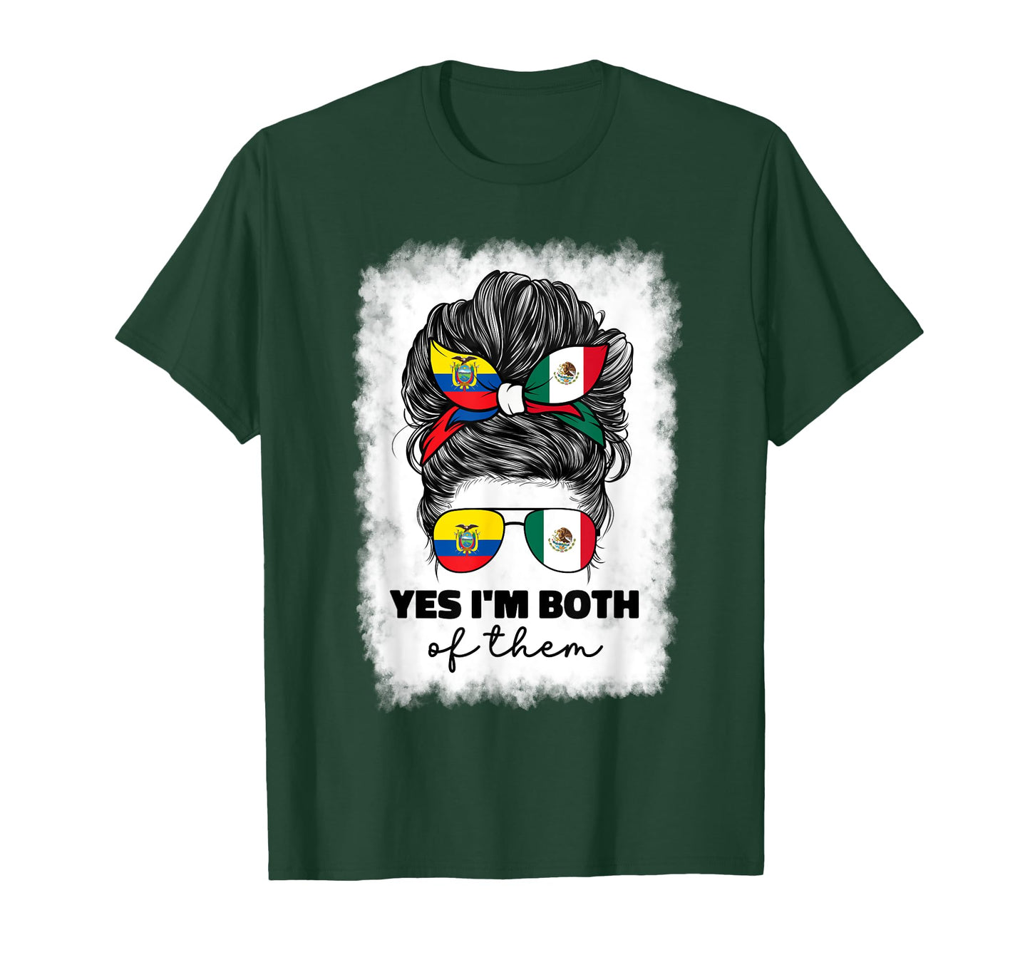 Half Mexican And Ecuadorian Mexico Ecuador Flag Girl Women T-Shirt