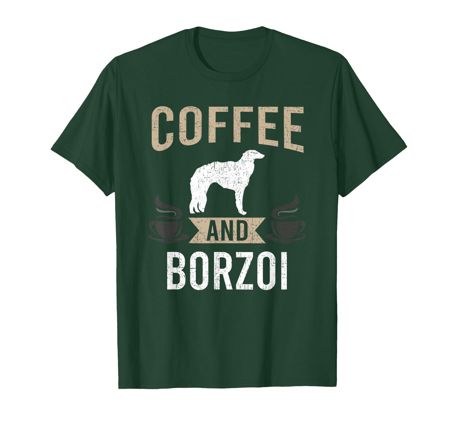 Coffee and Borzoi Dog Lover T-Shirt