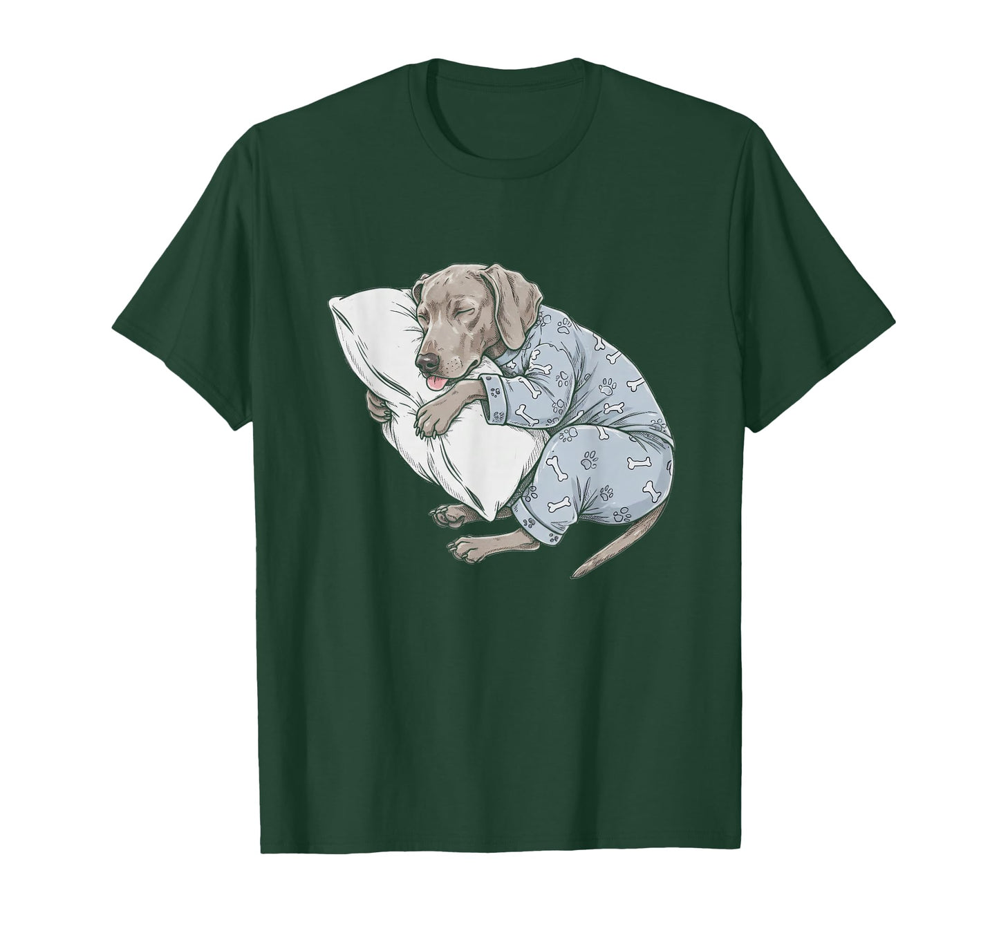 Funny Sleepy Weimaraner Pajama Men Women Kids T-Shirt