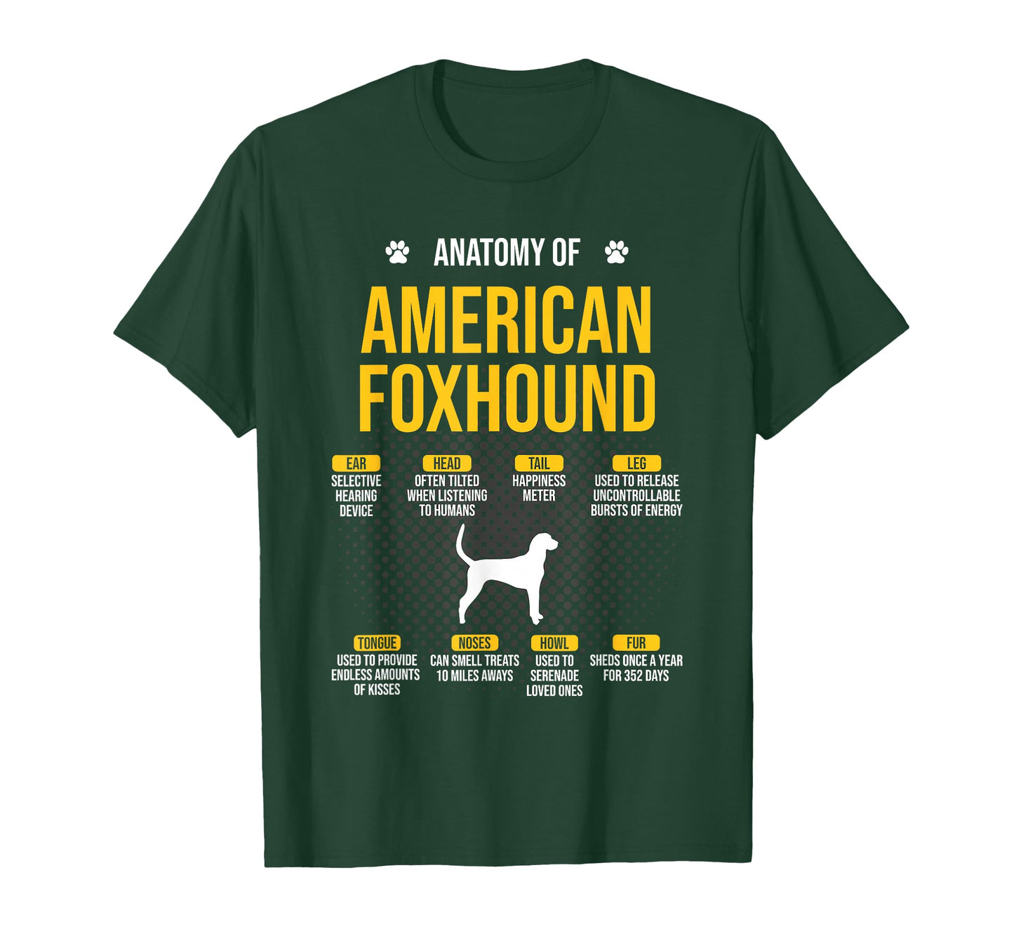 Anatomy of American Foxhound Dog Lover T-Shirt
