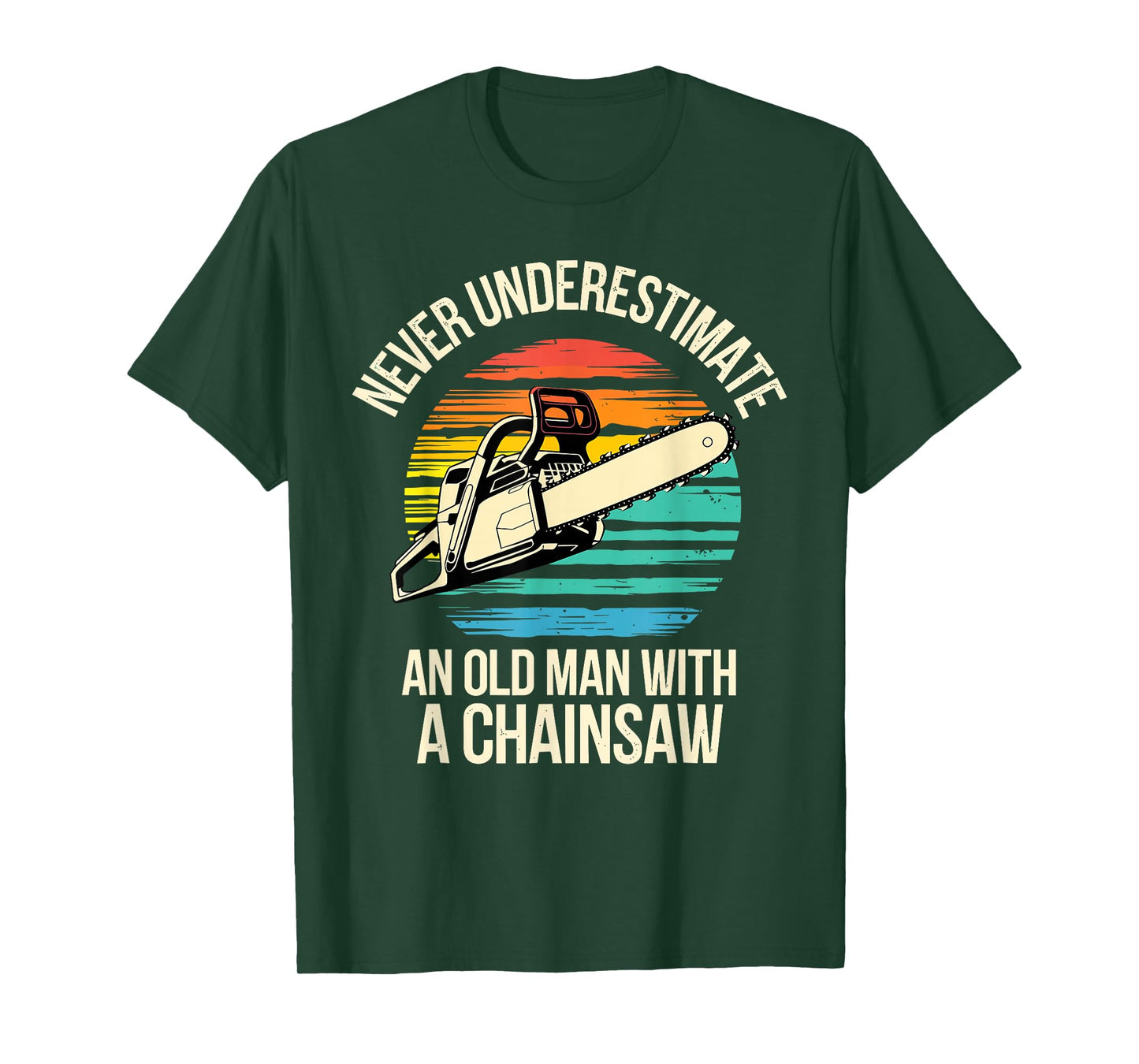 Lumberjack Art for Grandpa Men Logger Chainsaw Tree Cutter T-Shirt
